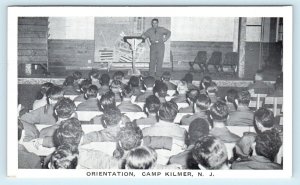 CAMP KILMER, NJ New Jersey ~ RECRUITS  ORIENTATION c1940s WWII Era  Postcard