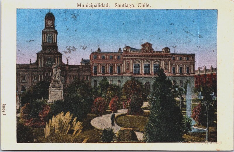 Chile Municipalidad Santiago Chile Vintage Postcard C076