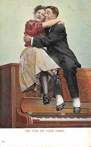 Man and Woman sitting on a Piano Music Related Unused 