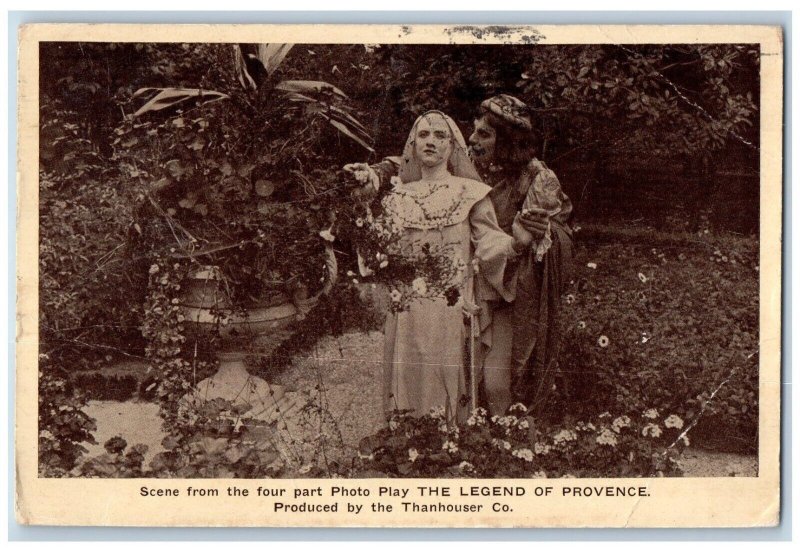 Theatre Postcard Scene Play The Legend Of Provence Cedar Rapids Iowa IA 1913