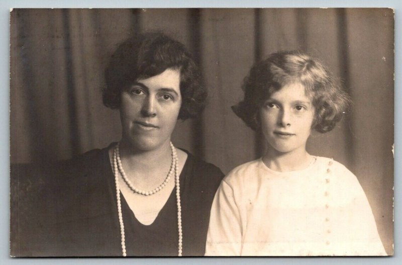 RPPC  Mother With Daughter  Real Photo  Postcard  c1920