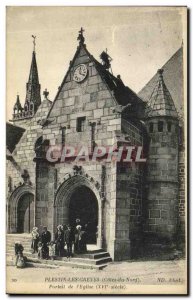 Old Postcard Plestin Les Greves the church Portal