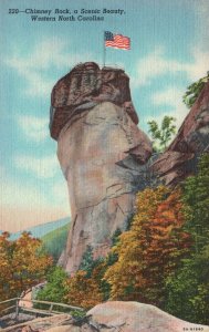 Vintage Postcard 1930's Chimney Rock a Scenic Beauty Western North Carolina NC