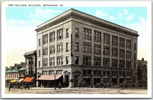 Bethlehem PA-Pennsylvania, Odd Fellows' Building, Main Street, Vintage Postcard