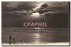 Old Postcard Deauville La Plage Fleurie Sunset