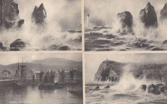 Shipping Disaster Sea Waters Isle Of Man 4x Antique Postcard s