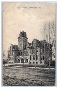 1908 High School Building Exterior Roadside Greenfield Iowa IA Posted Postcard