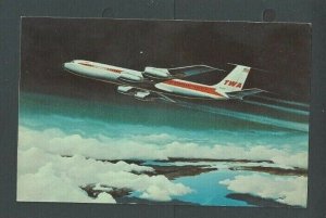 Ca 1950 Post Card TWA Superjet Used Domestically & To European Cities