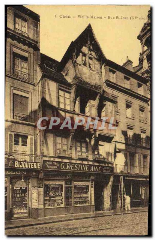 Old Postcard Old House Caen Rue St Jean Destine Aine