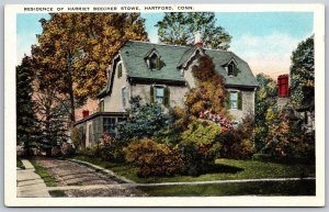 Vtg Hartford Connecticut CT Residence Harriet Beecher Stowe 1920s Old Postcard