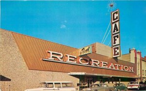 Autos Recreation Cafe Dalles Oregon Johansen 196o's Postcard roadside 20-1591