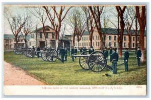 Testing Guns In The Armory Grounds Springfield Massachusetts MA Vintage Postcard