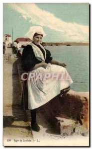 Postcard Old type Sablaise Folklore Costume