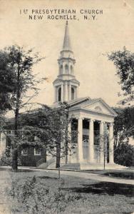 NEW ROCHELLE, NY New York   1ST~FIRST PRESBYTERIAN CHURCH   c1940's B&W Postcard