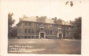 E35/ Cambridge Illinois Il Real Photo RPPC Postcard c30s Grade School Unit Dist.