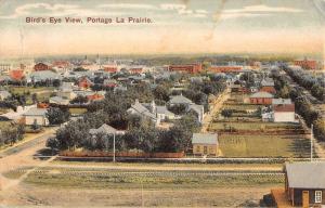 Portage La Prairie Manitoba Canada Birdseye View Antique Postcard K17073