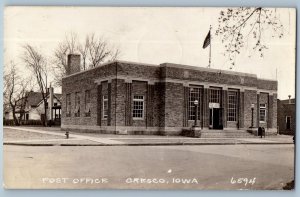 1952 Post Office Scene Street Cresco Iowa IA RPPC Photo Vintage Postcard