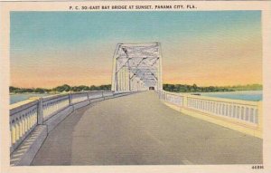 Florida Panama City East Bay Bridge At Sunset