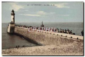 Old Postcard Lighthouse Treport The pier