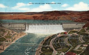 Washington, Grand Coulee Dam 8th Wonder Of The World WA, Vintage Postcard