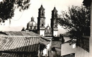 Vintage Postcard 1900's View of Cathedral Church Taxco Guerrero Mexico MX