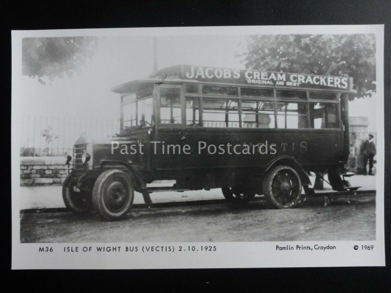 Omnibus ISLE OF WIGHT BUS VECTIS JACOBS CREAM CRACKER Pamlin Print Postcard M36