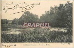 'Old Postcard L''Isle sur Serein River-View'