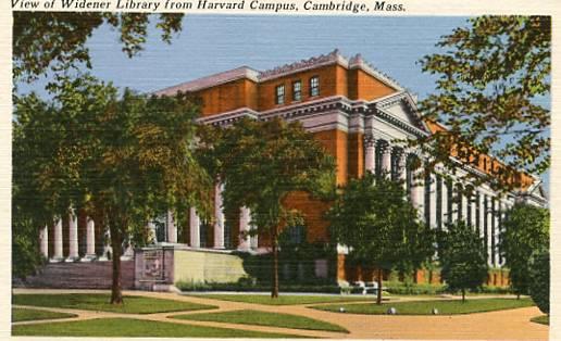 MA - Cambridge, View of Widener Library from Harvard Campus