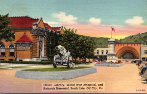 Pennsylvania Oil City South Side Library World War Memorial and Rickards Memo...