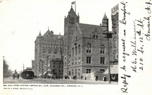 Vintage Postcard 1906 Post office Broad Street Cor Academy St. Newark New Jersey