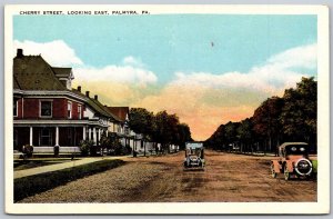 Vtg Palmyra Pennsylvania PA Cherry Street Dirt Road 1920s View WB Old Postcard