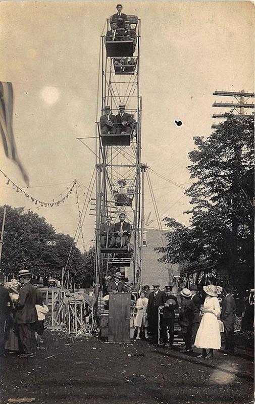 Orwigsburg PA 1913 Ferris Wheel Amusement RPPC Postcard