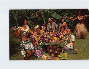 Postcard Guests Having Fun! The Polynesian Way!, Feast Of The Islands, Hawaii