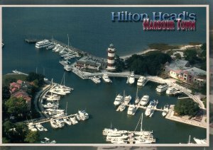 CONTINENTAL SIZE POSTCARD HARBOR TOWN HILTON HEAD ISLAND SOUTH CAROLINA