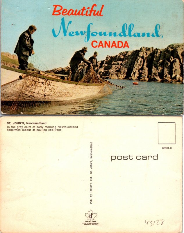 Newfoundland Canada Boating Fisherman Postcard Unused (43128)