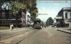 North Attleboro Massachusetts MA Trolley Streetcar c1910 Vintage Postcard