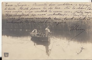 Peru - TWO MEN IN A BOAT 1895 Photo