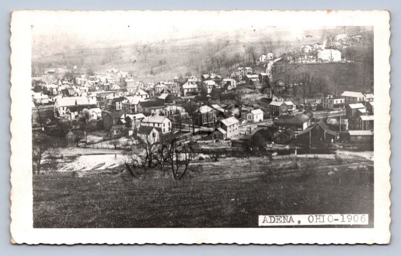 J87/ Adena Ohio RPPC Postcard c1940 near Stuebenville Cadiz Birdseye 581