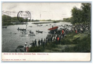 1909 Scene On The Big Sioux Riverside Park Sioux City Iowa IA Antique Postcard