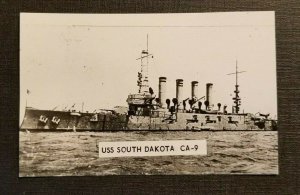 Mint Vintage Picture Postcard US Navy Armored Cruiser USS South Dakota CA 9