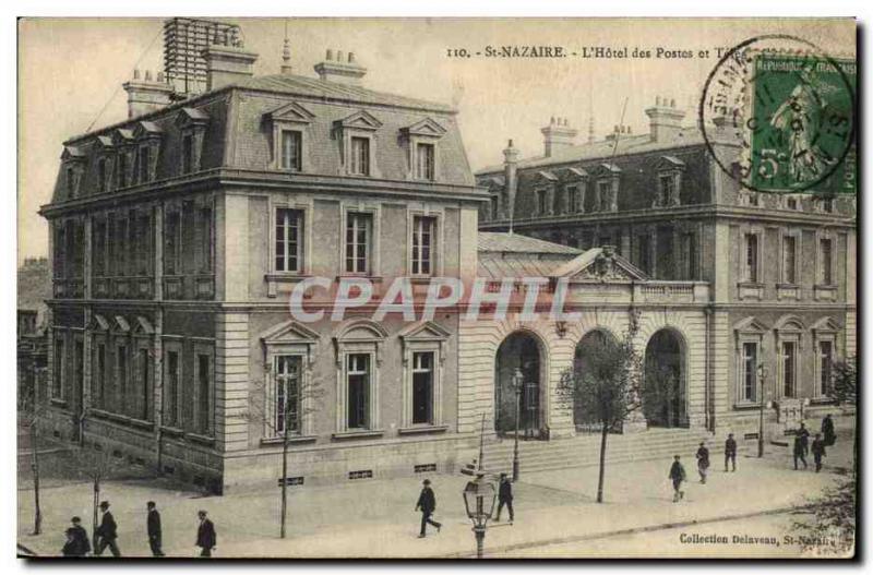 Old Postcard Hotel Post and Telegraphs St Nazaire