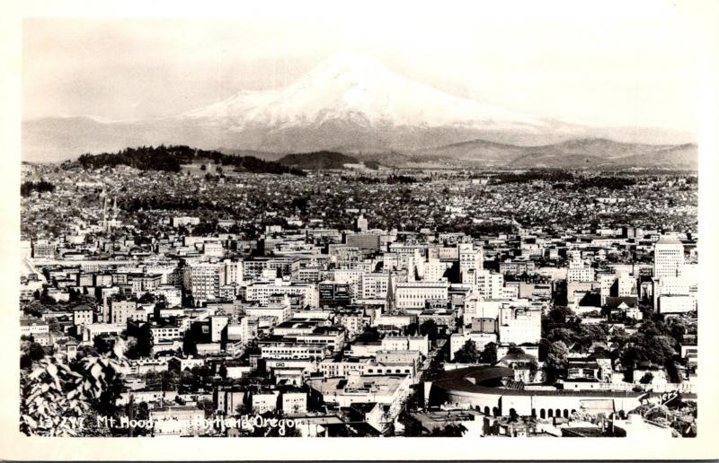 Oregon Portland and Mount Hood Real Photo