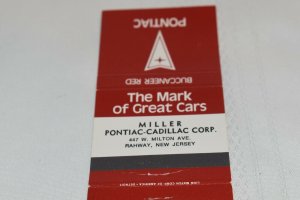 Pontiac The Mark of Great Cars Buccaneer Red 30 Strike Matchbook Cover