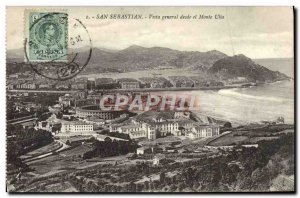 Old Postcard San Sebastian Vista Desde General and Monte Ulia