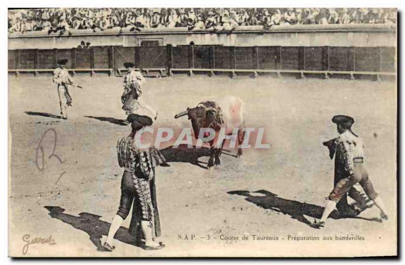 Old Postcard Bullfight Bullfight Preparation with banderillas