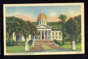 Montpelier, Vermont/VT Postcard, State Capitol Building