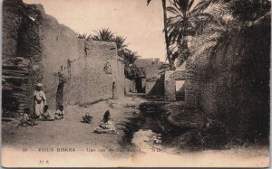Algeria Vieux Biskra Une rue de Sidi Malek Vintage Postcard C190