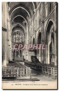 Old Postcard Beaune Collegiate Notre Dame inside view