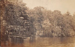 New Bedford Massachusetts Waterfront Canoes Real Photo Postcard AA64831