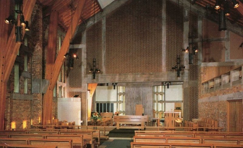 Staffordshire University Of Keele Chapel Interior 1970s Postcard